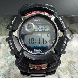019 Casio G2310R-1 Men's G-Shock Alarm World Time Solar Power Black Resin Watch